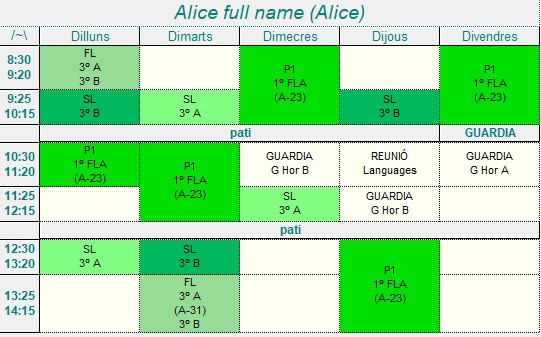 Motor de horarios