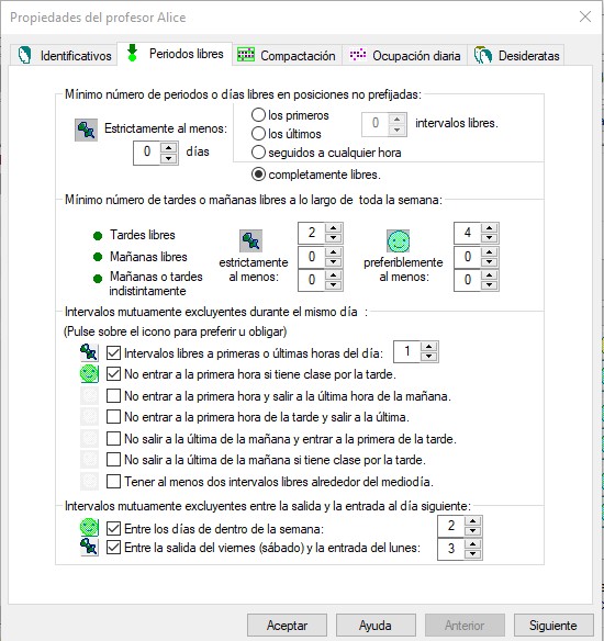 Nuevas condiciones